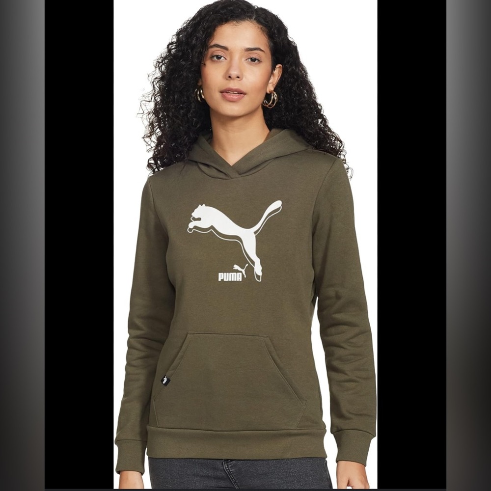 PUMA Women's Power Logo Hooded Sweatshirt, Grape Leaf